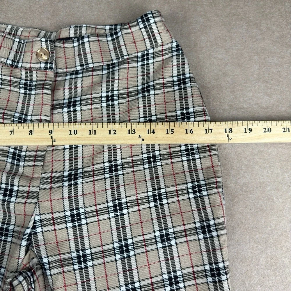 Nasty Gal Pants Womens US Size 6‎ Beige Plaid High Rise UK Made